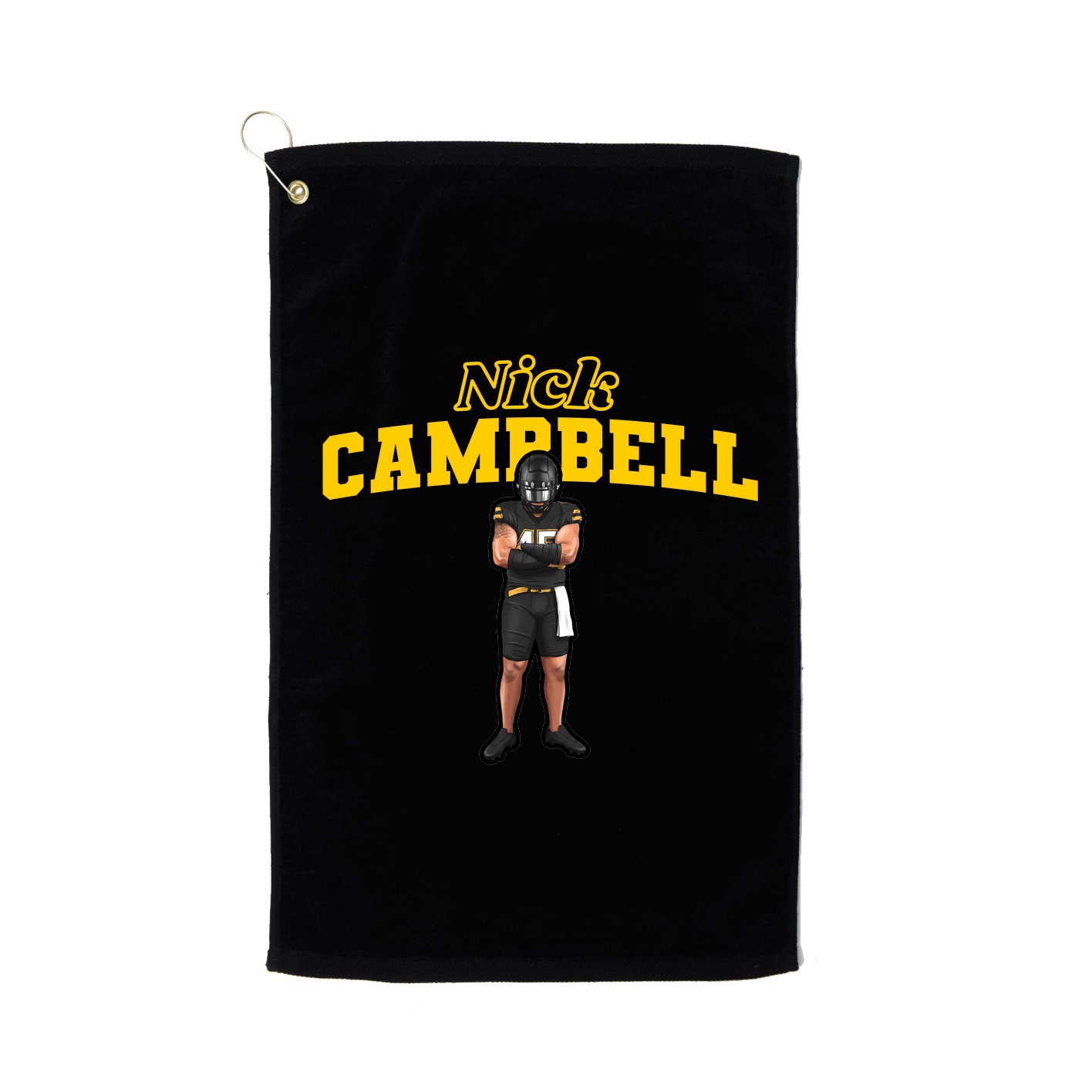 Golf Towel — Name Arch in Black