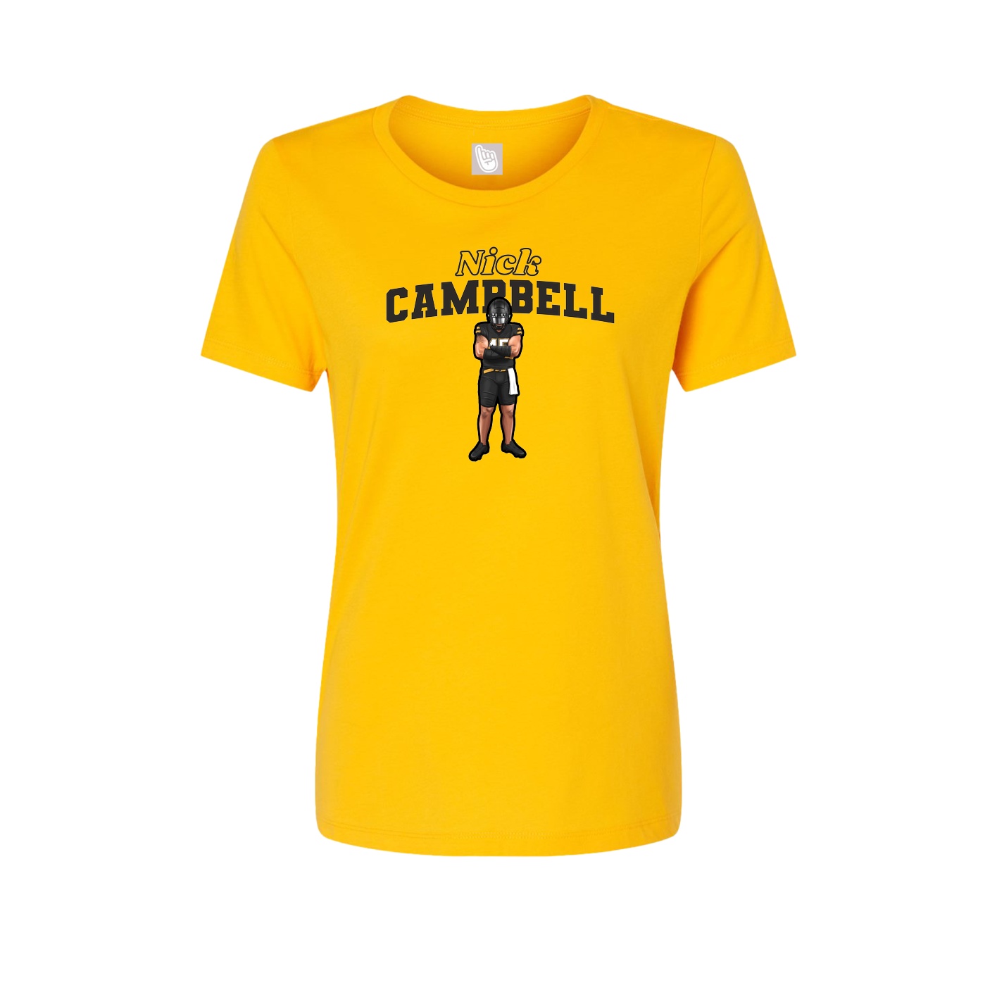 Womens Tee — Name Arch in Gold