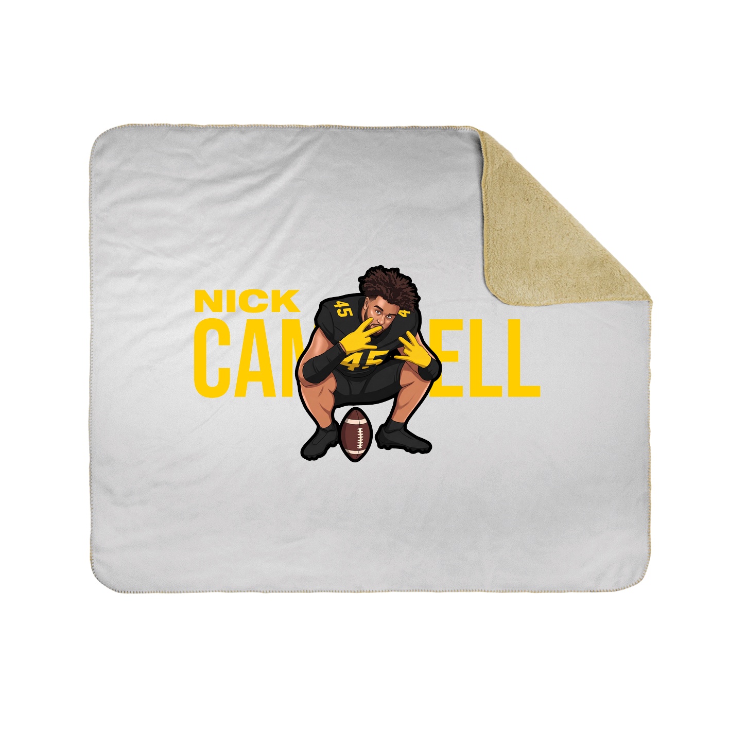 Throw Blanket — Player Name in White