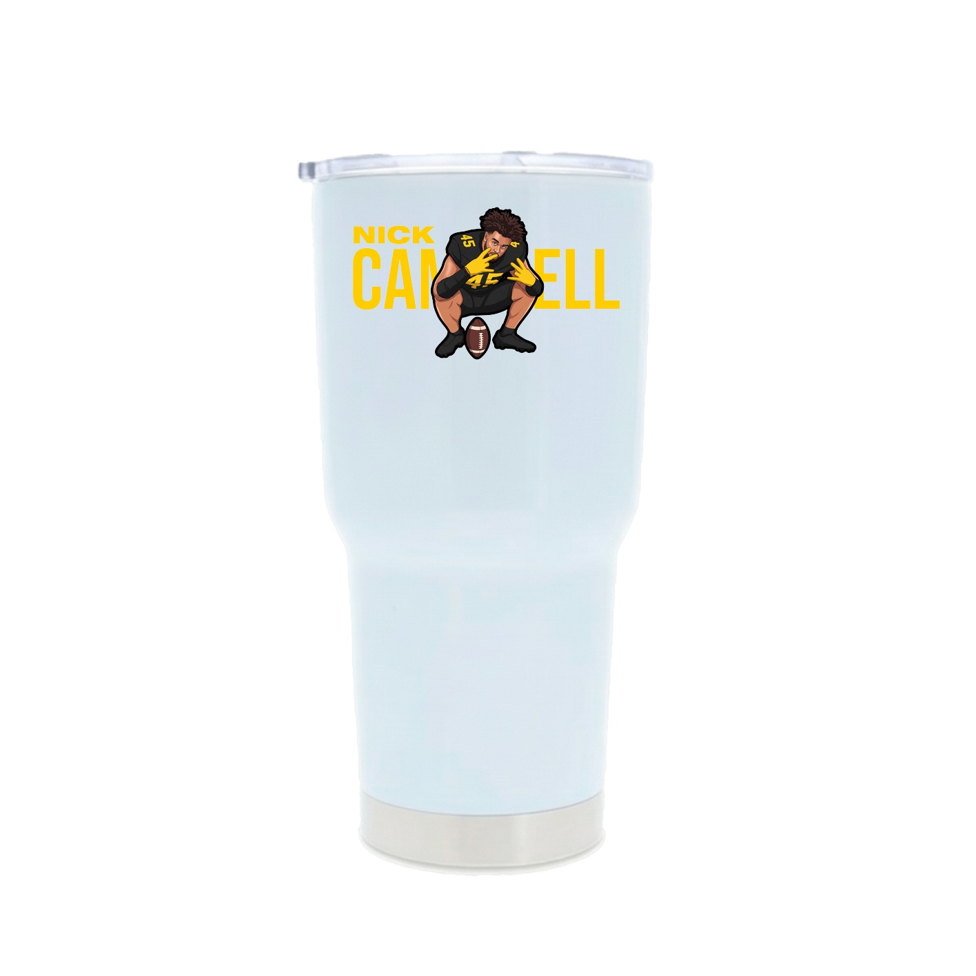 30oz Stainless Steel Tumbler — Player Name in White
