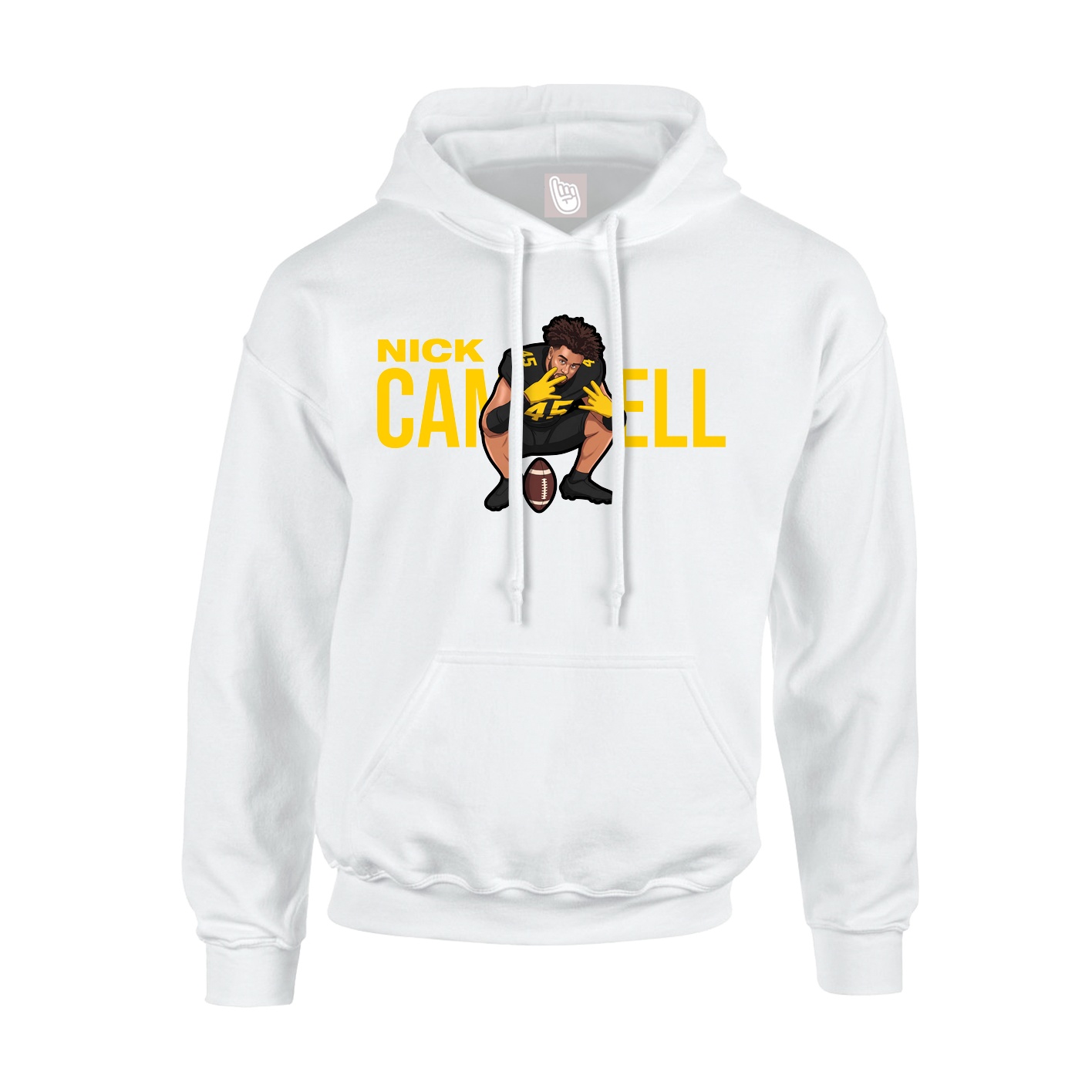 Youth Hoodie — Player Name in White