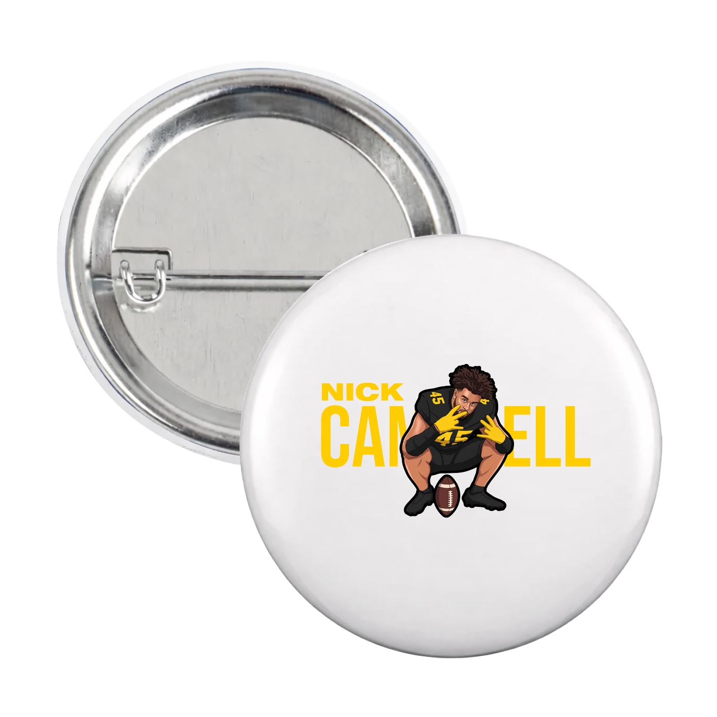 Game Day Button — Player Name in White