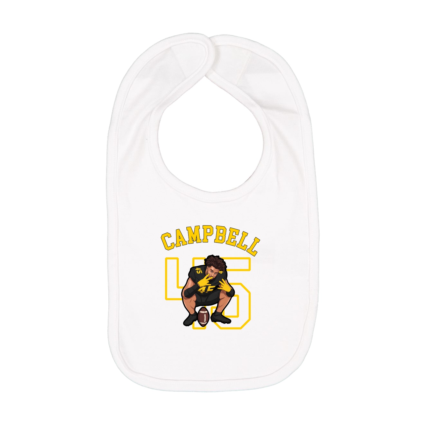 Infant Bib — Shirsey Arch in White