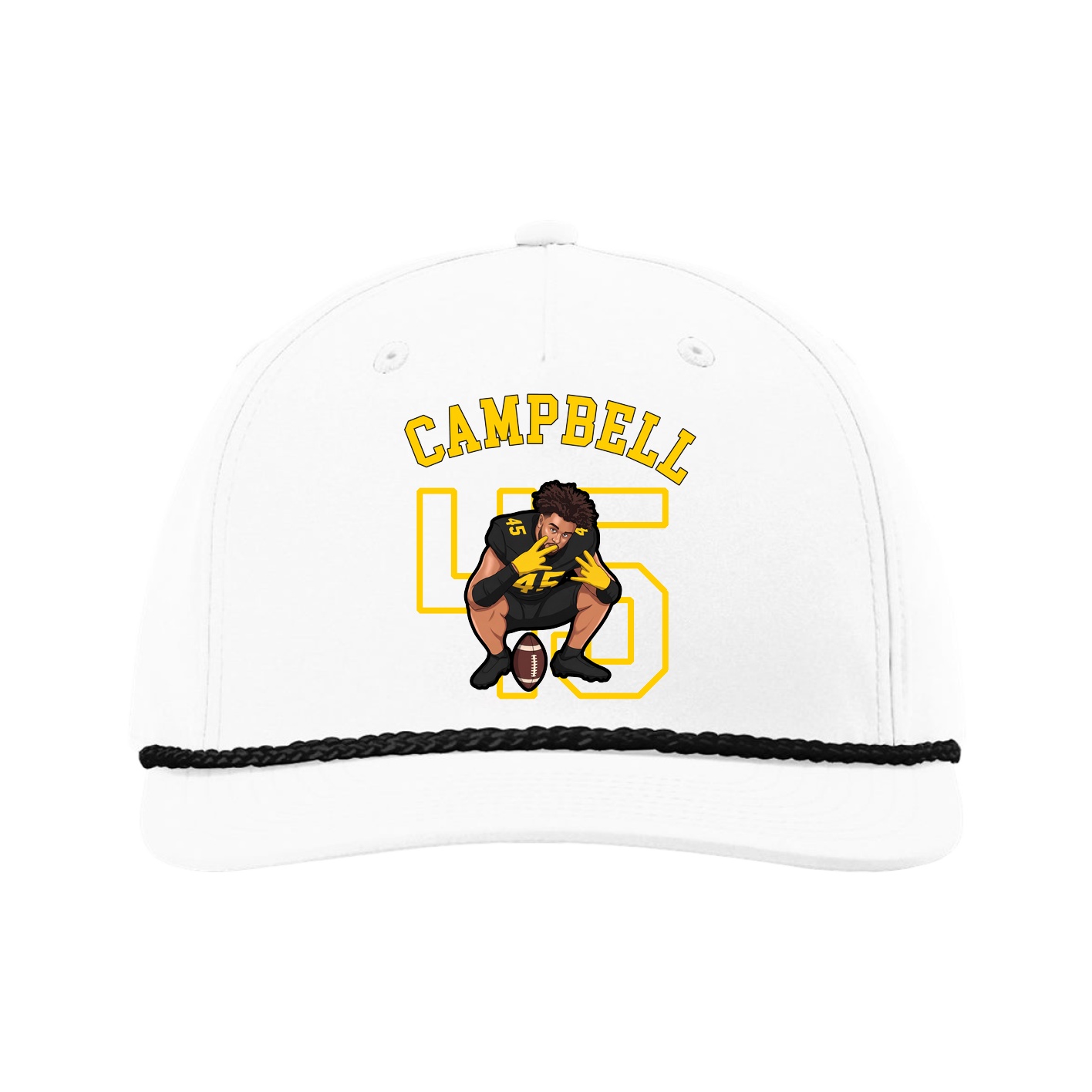 Five-Panel Classic Rope Cap — Shirsey Arch in White