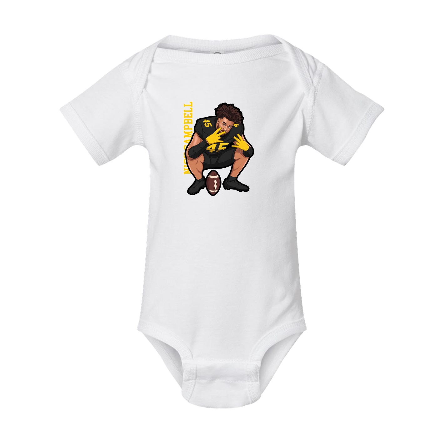 Baby Onesie — Name Vertical in White