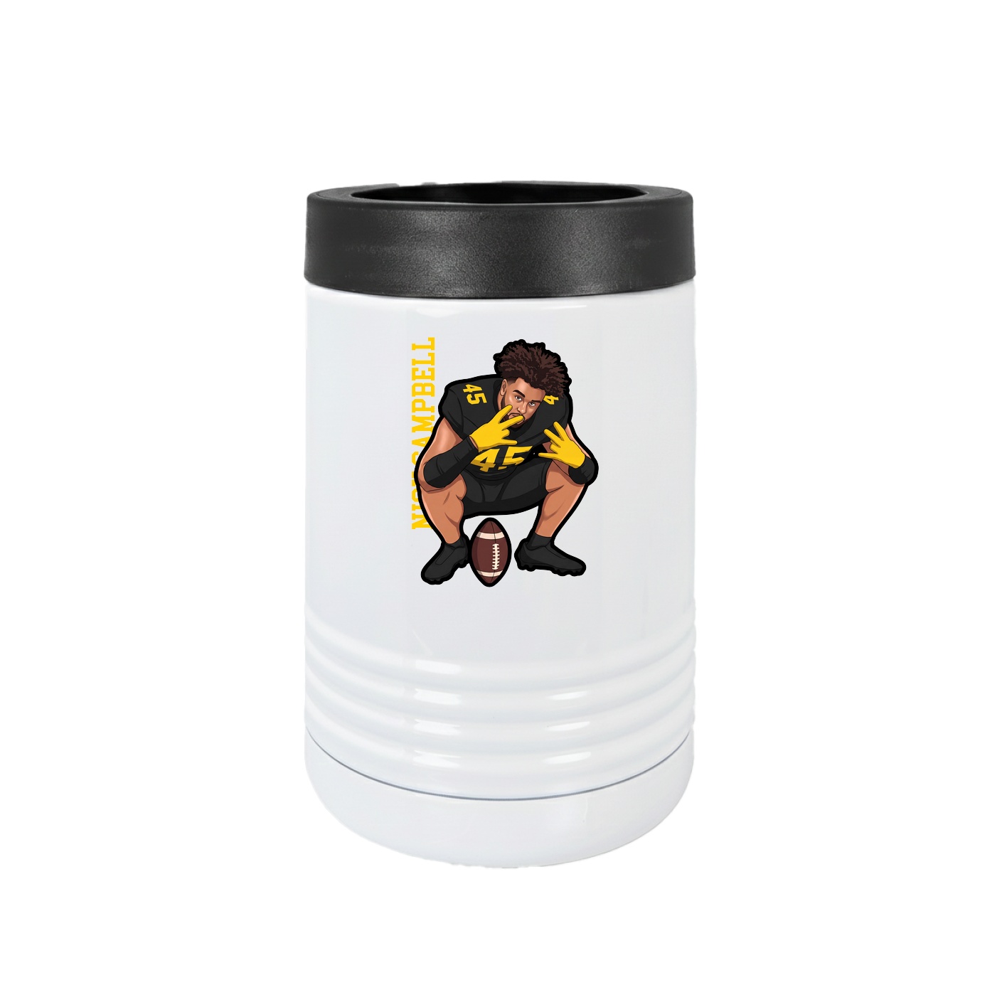 Beverage Holder — Name Vertical in White