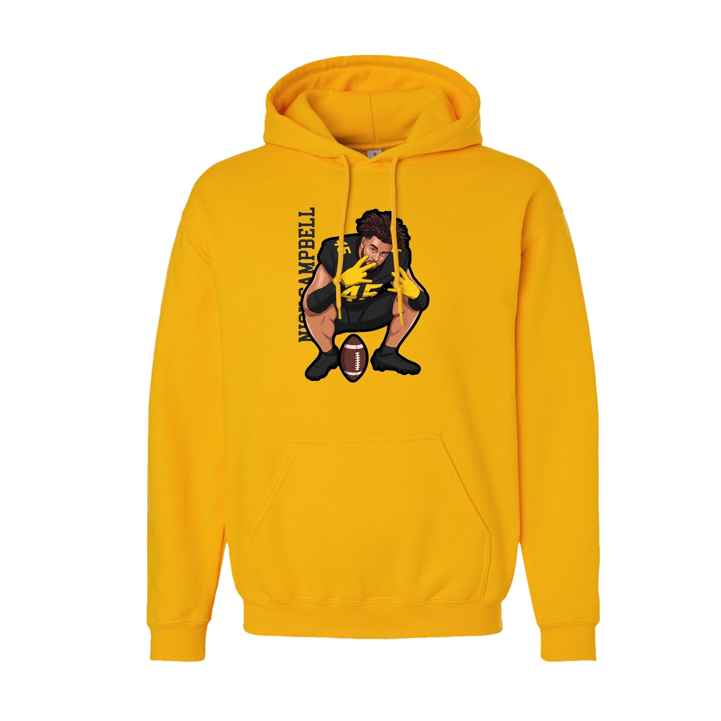 Hoodie — Name Vertical in Gold