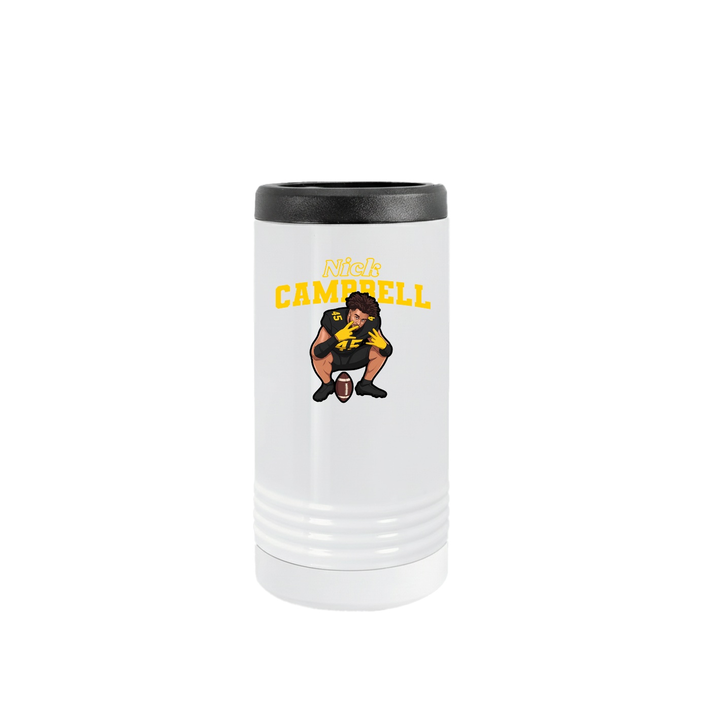Slim Beverage Holder — Name Arch in White