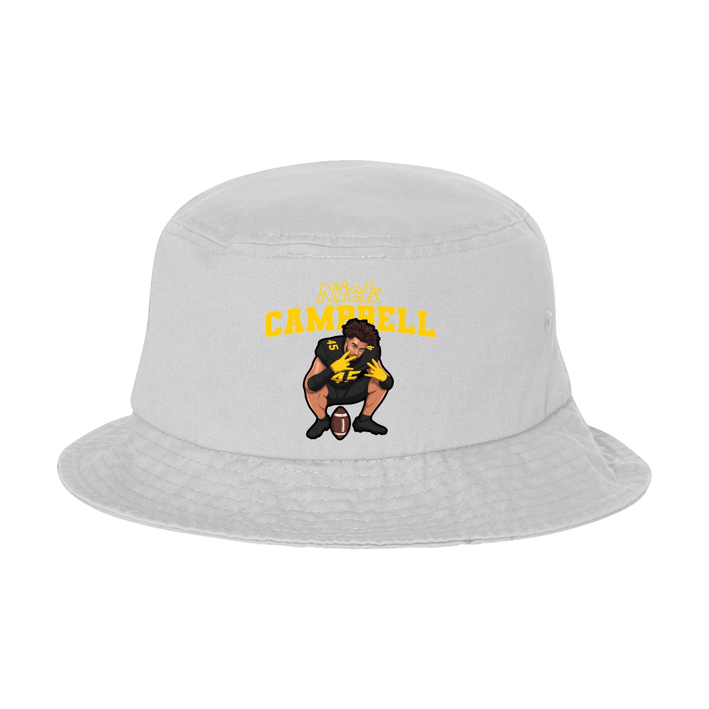 Bucket Cap — Name Arch in White