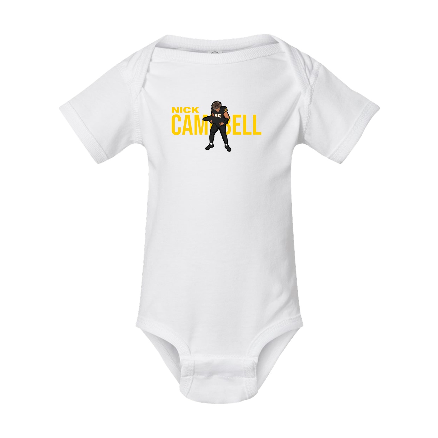Baby Onesie — Player Name in White