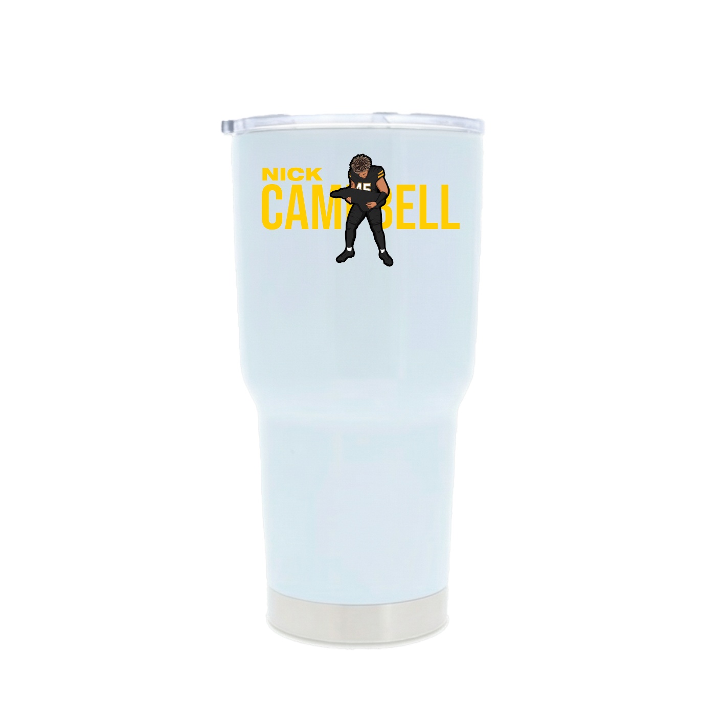 30oz Stainless Steel Tumbler — Player Name in White