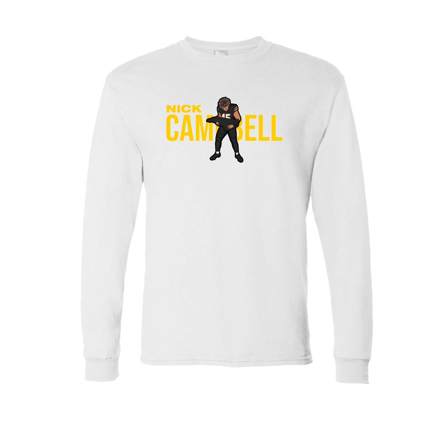 Long Sleeve Tee — Player Name in White