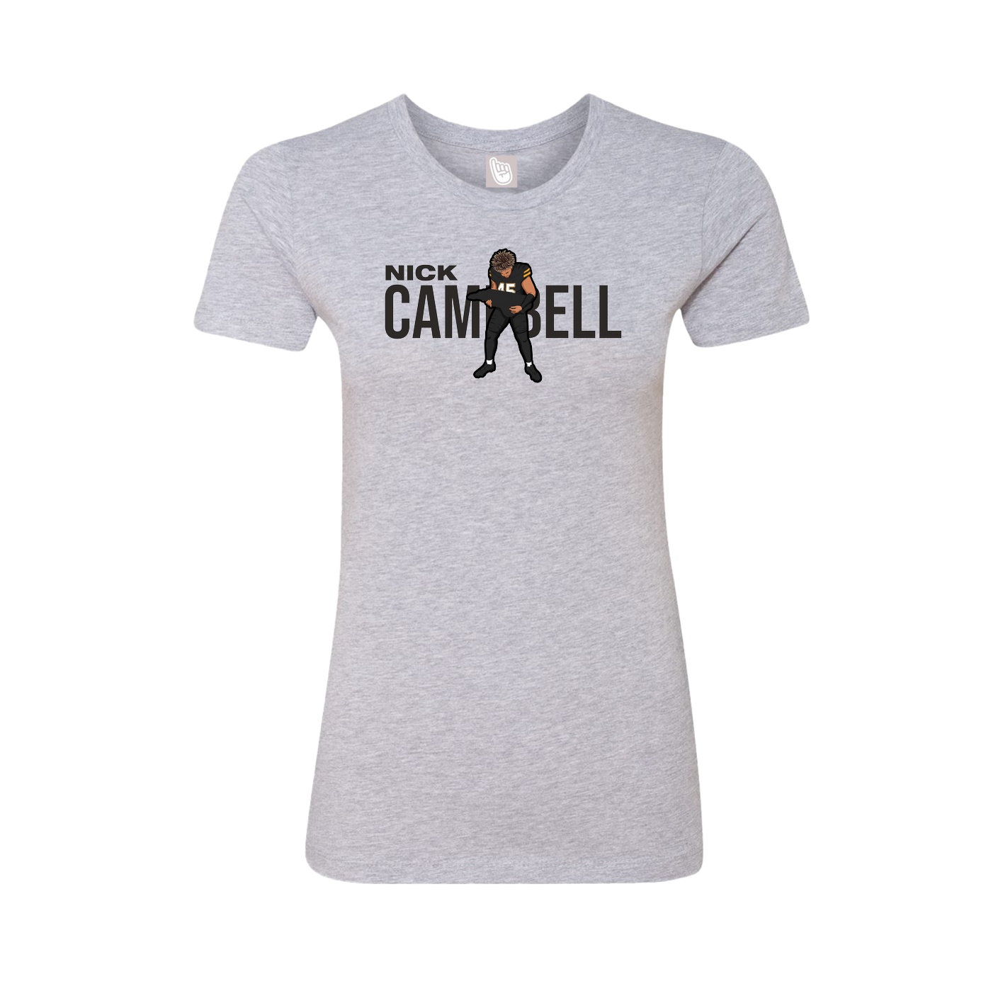 Womens Tee — Player Name in Grey