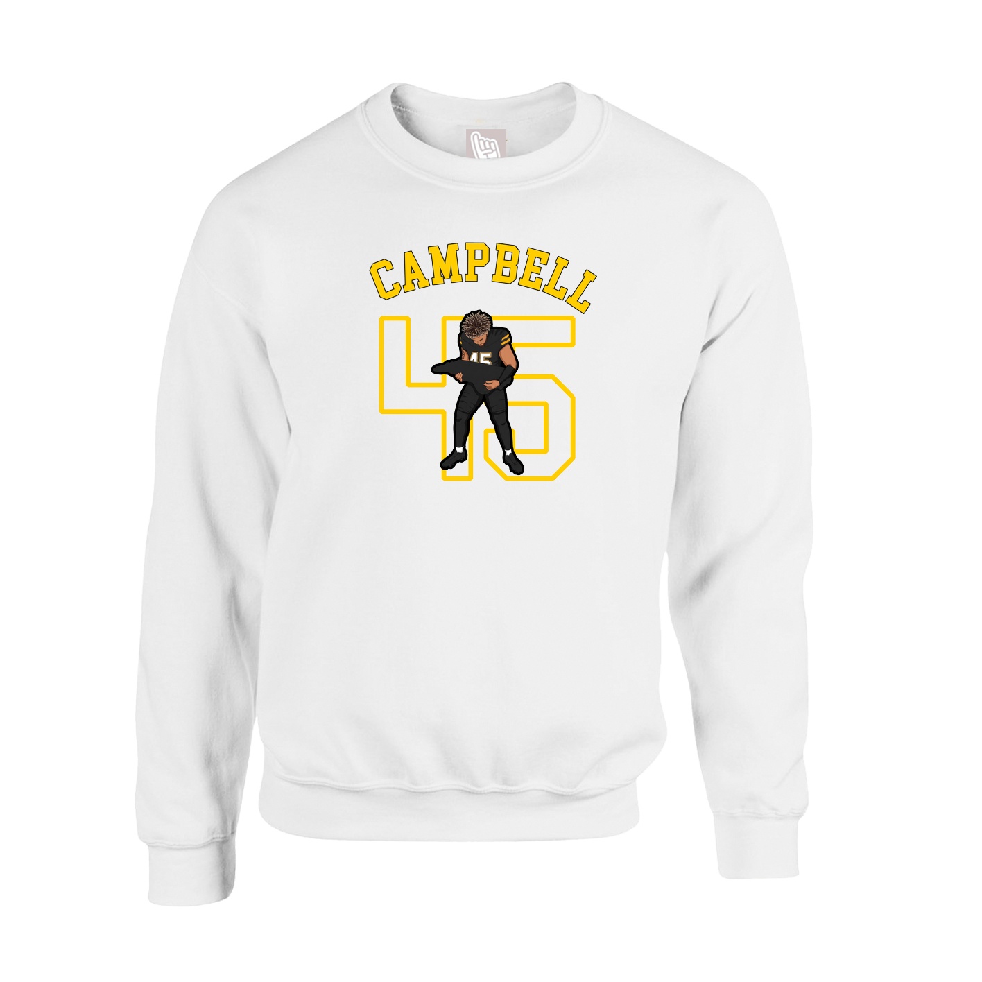 Fleece Crew — Shirsey Arch in White
