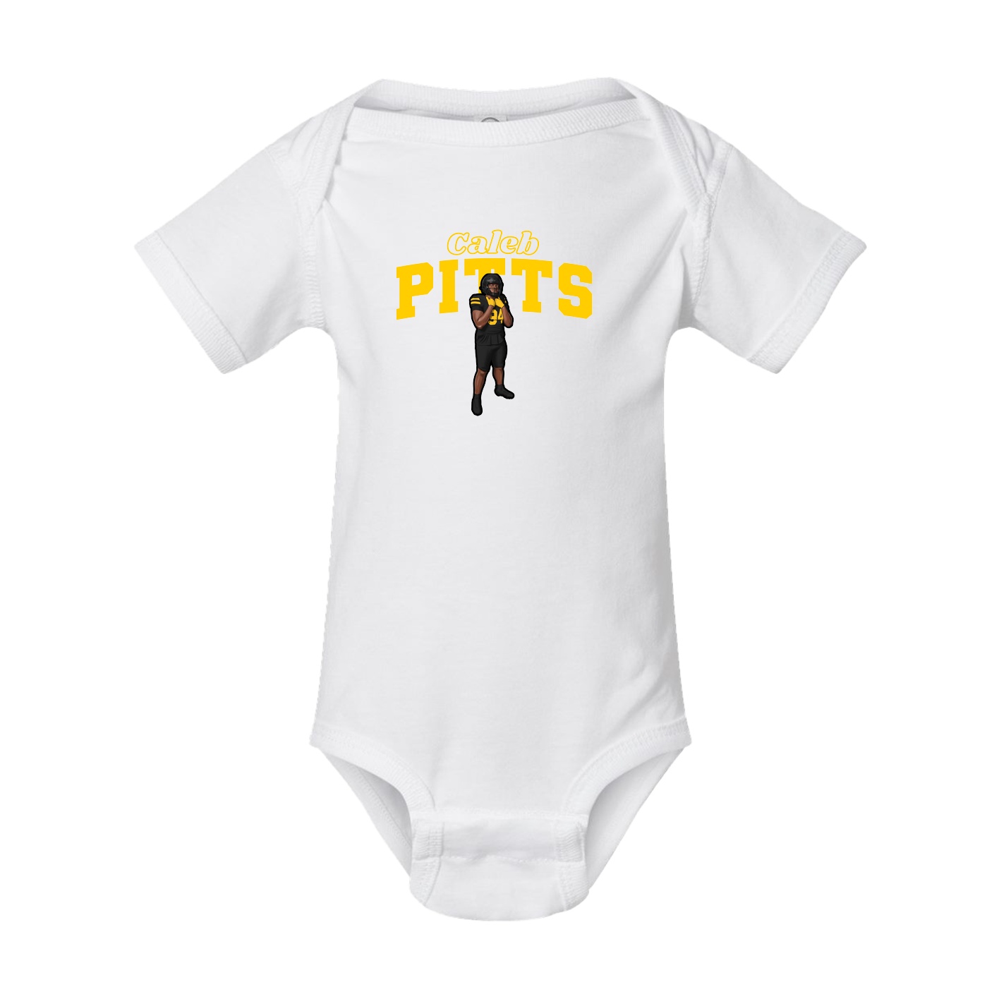 Baby Onesie — Name Arch in White