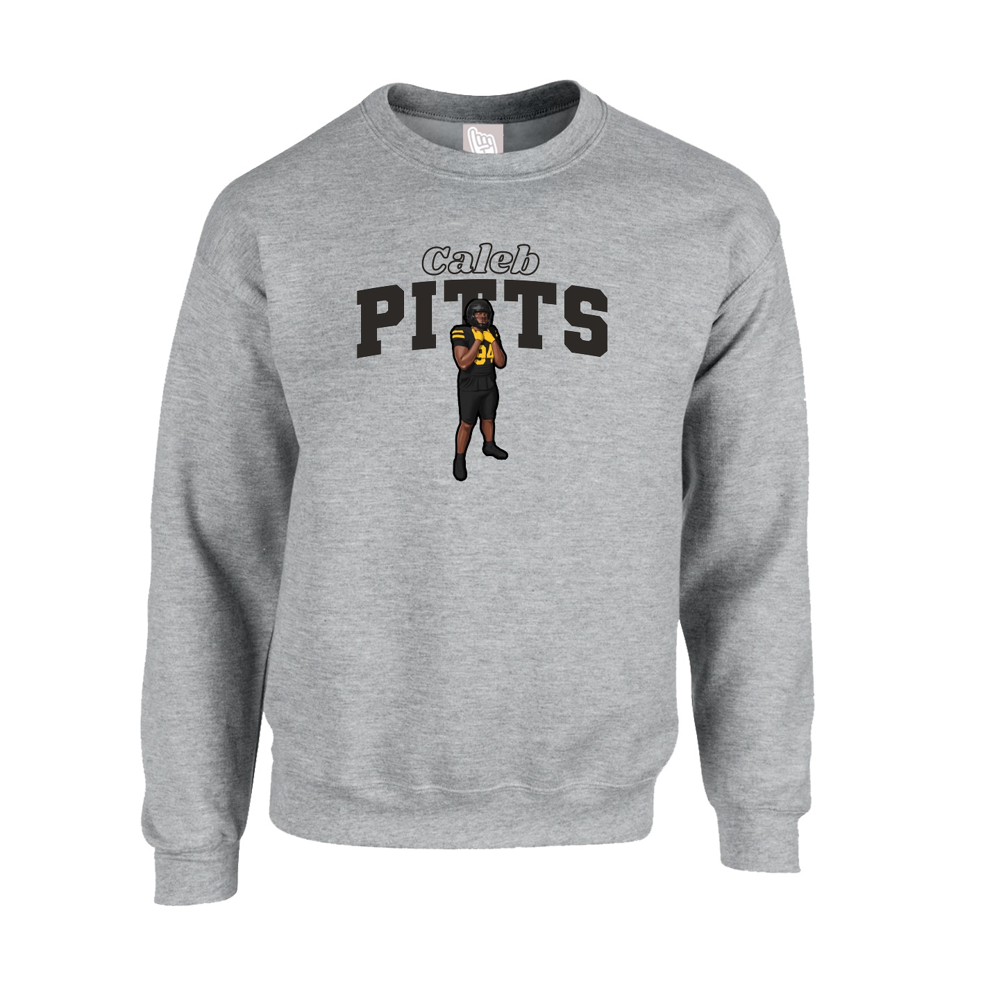 Fleece Crew — Name Arch in Grey