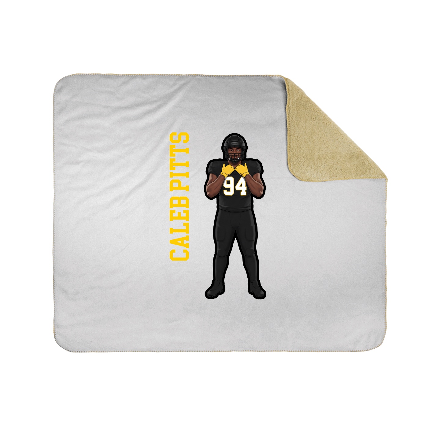 Throw Blanket — Name Vertical in White