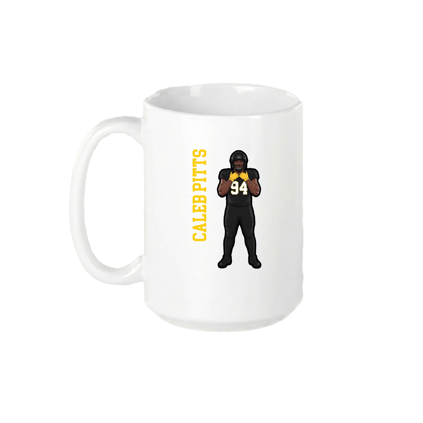 15oz Coffee Mug — Name Vertical in White