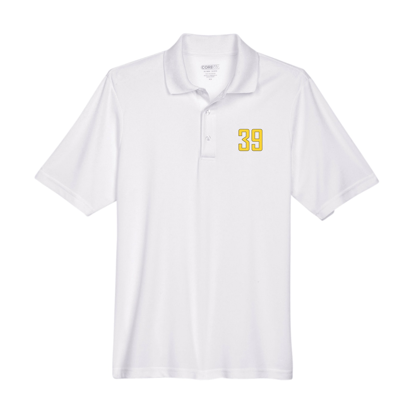 Performance Polo — Front Shirsy in White