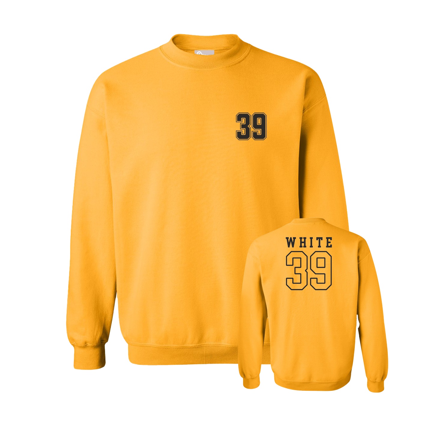 Fleece Crew — Chest Back in Gold