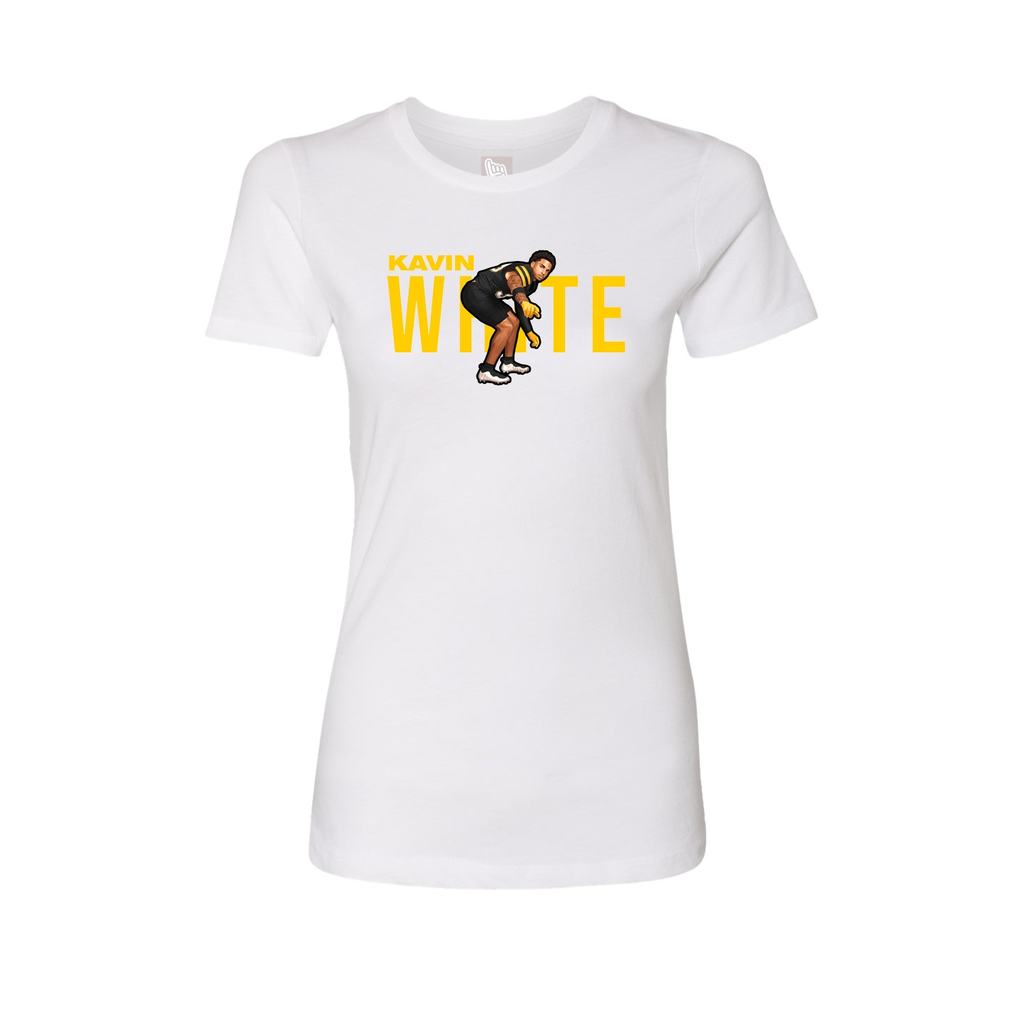 Fitted Women's Tee — Player Name in White