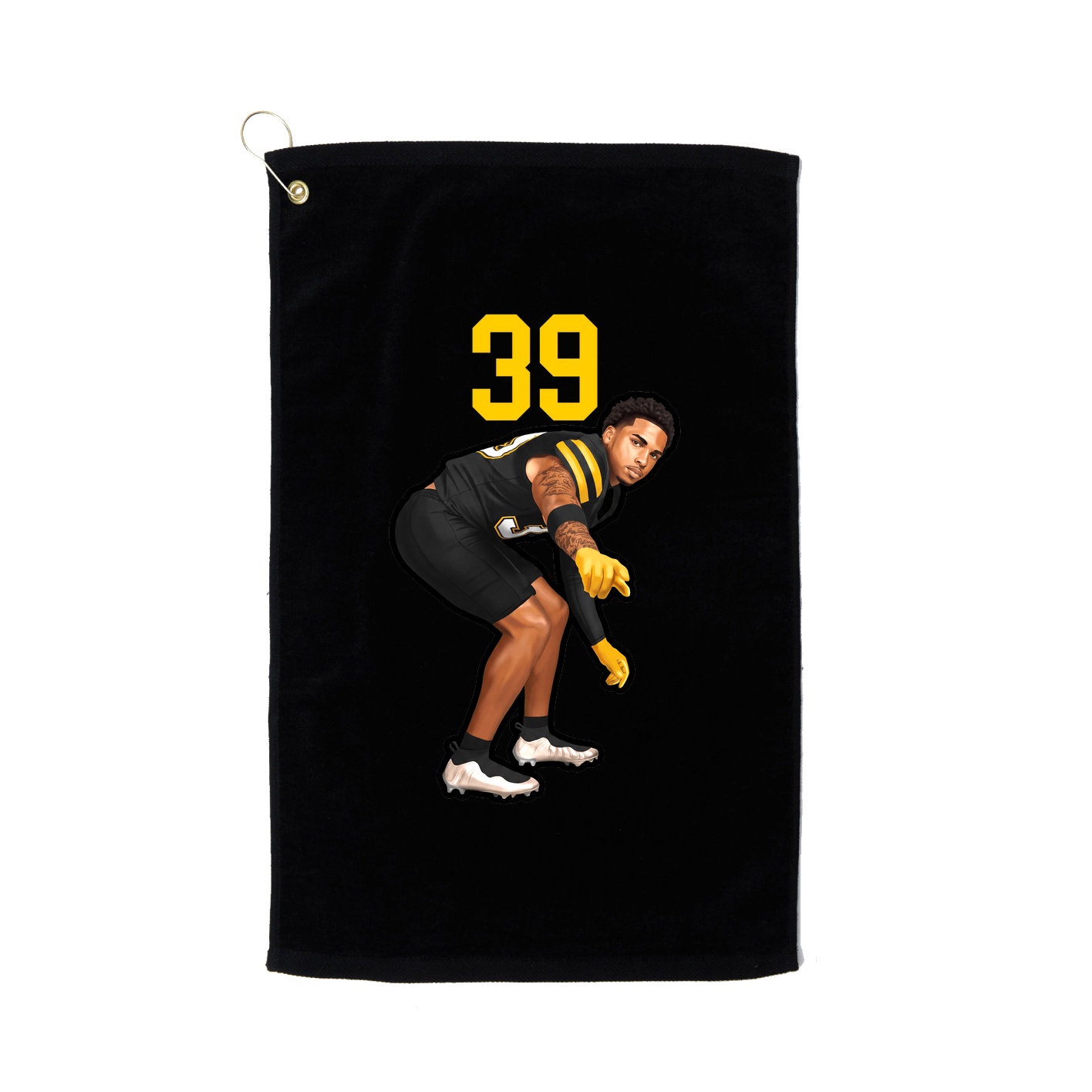 Golf Towel — Number Top in Black
