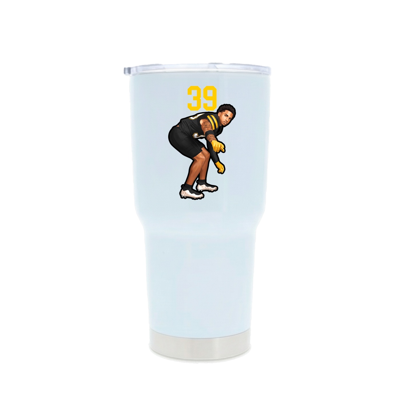 30oz Stainless Steel Tumbler — Number Top in White