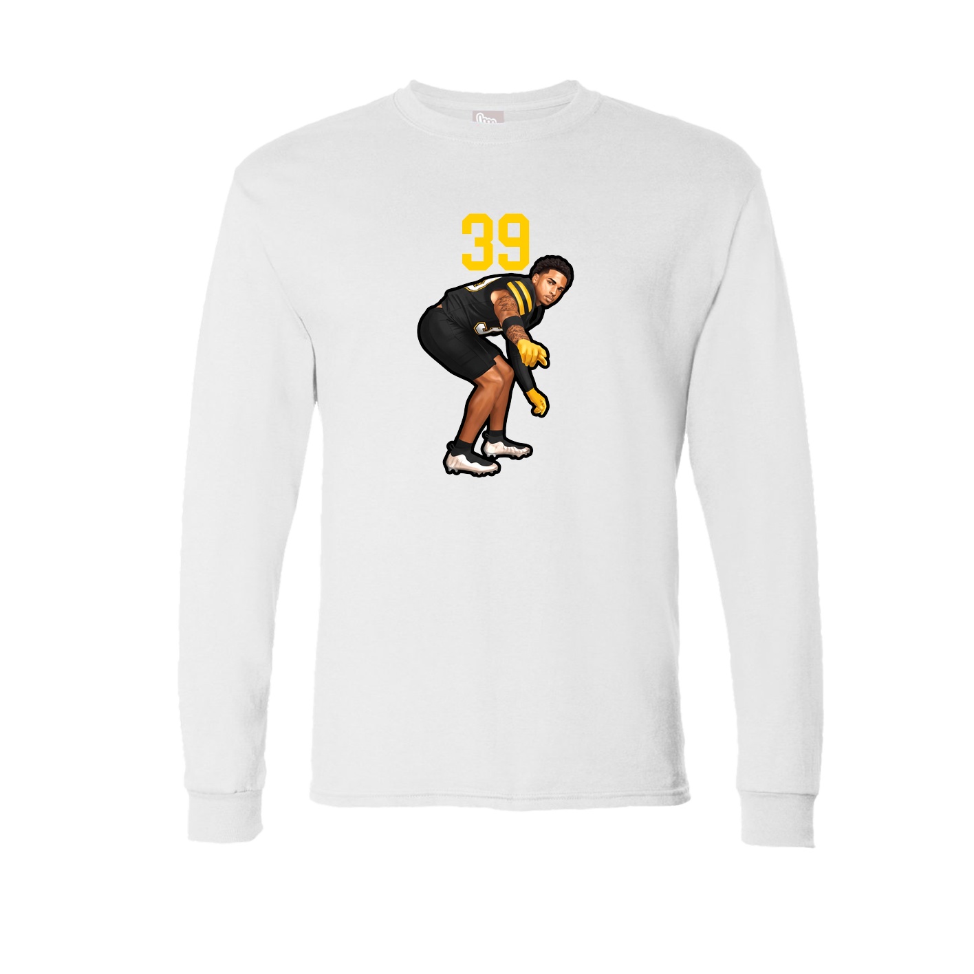 Long Sleeve Tee — Number Top in White