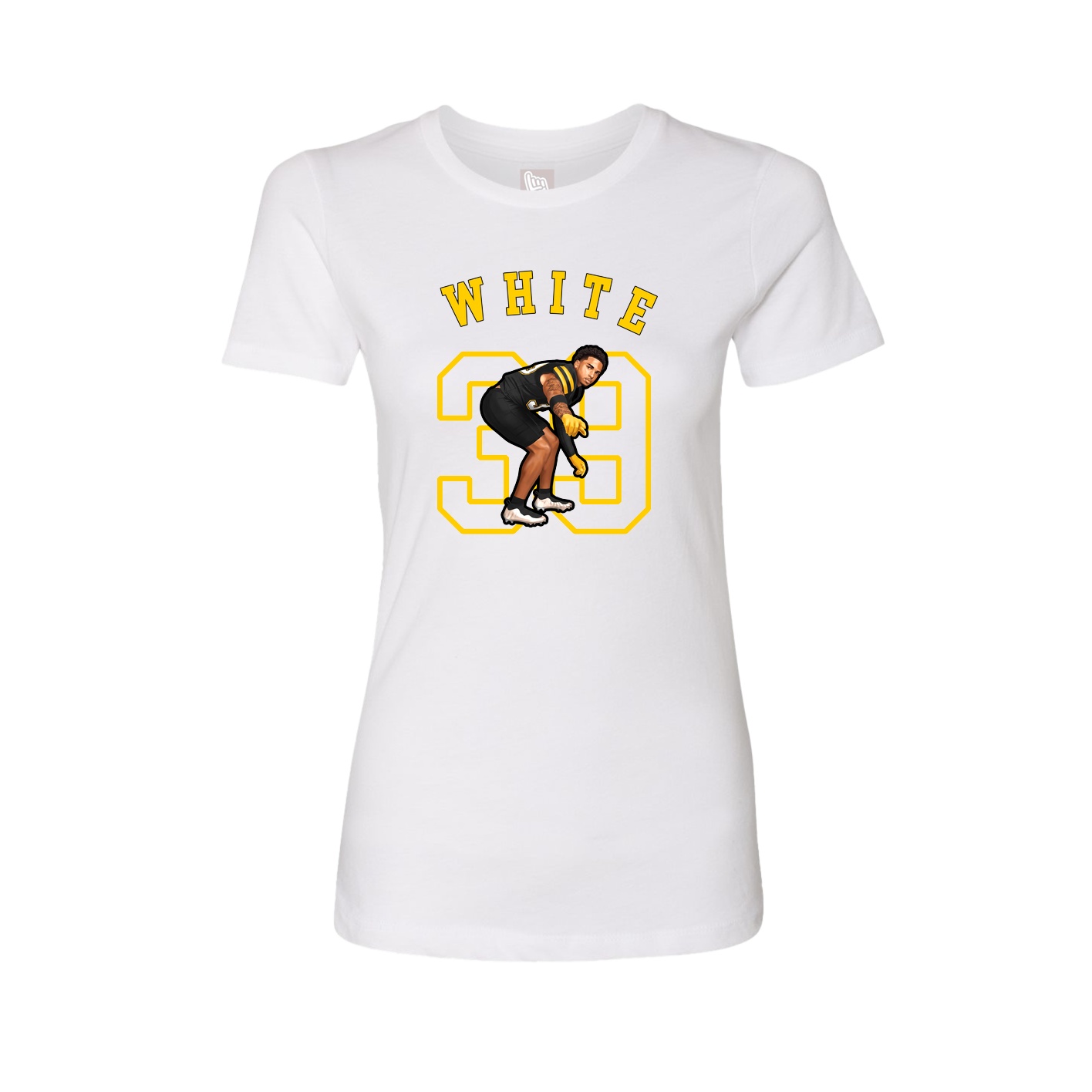 Fitted Women's Tee — Shirsey Arch in White
