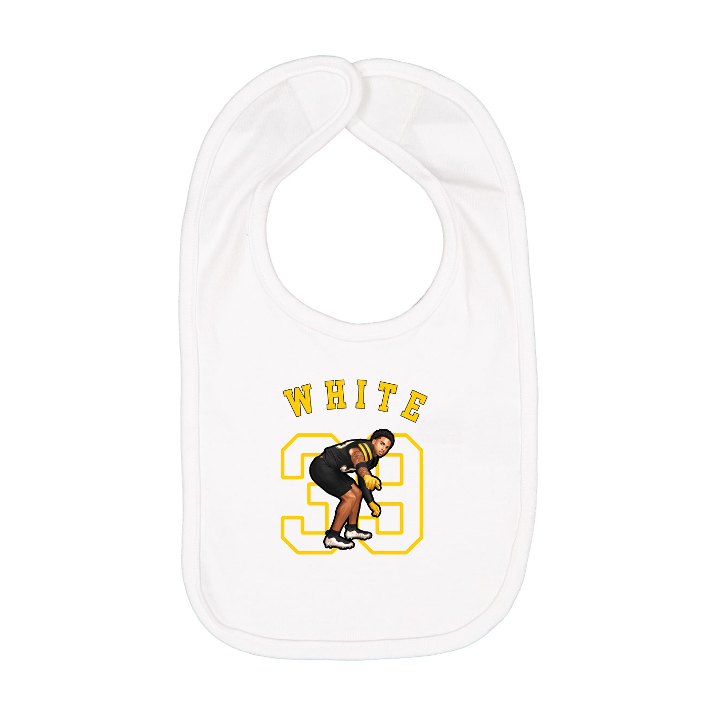 Infant Bib — Shirsey Arch in White