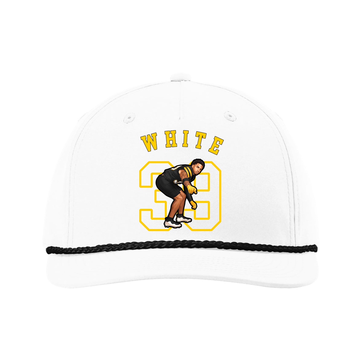 Five-Panel Classic Rope Cap — Shirsey Arch in White