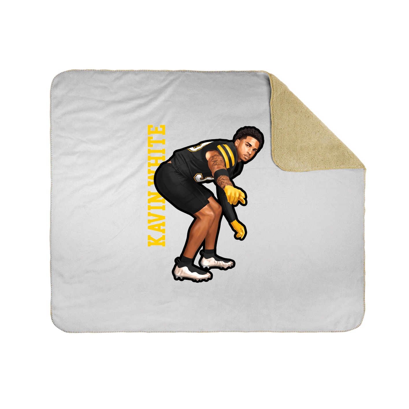 Throw Blanket — Name Vertical in White