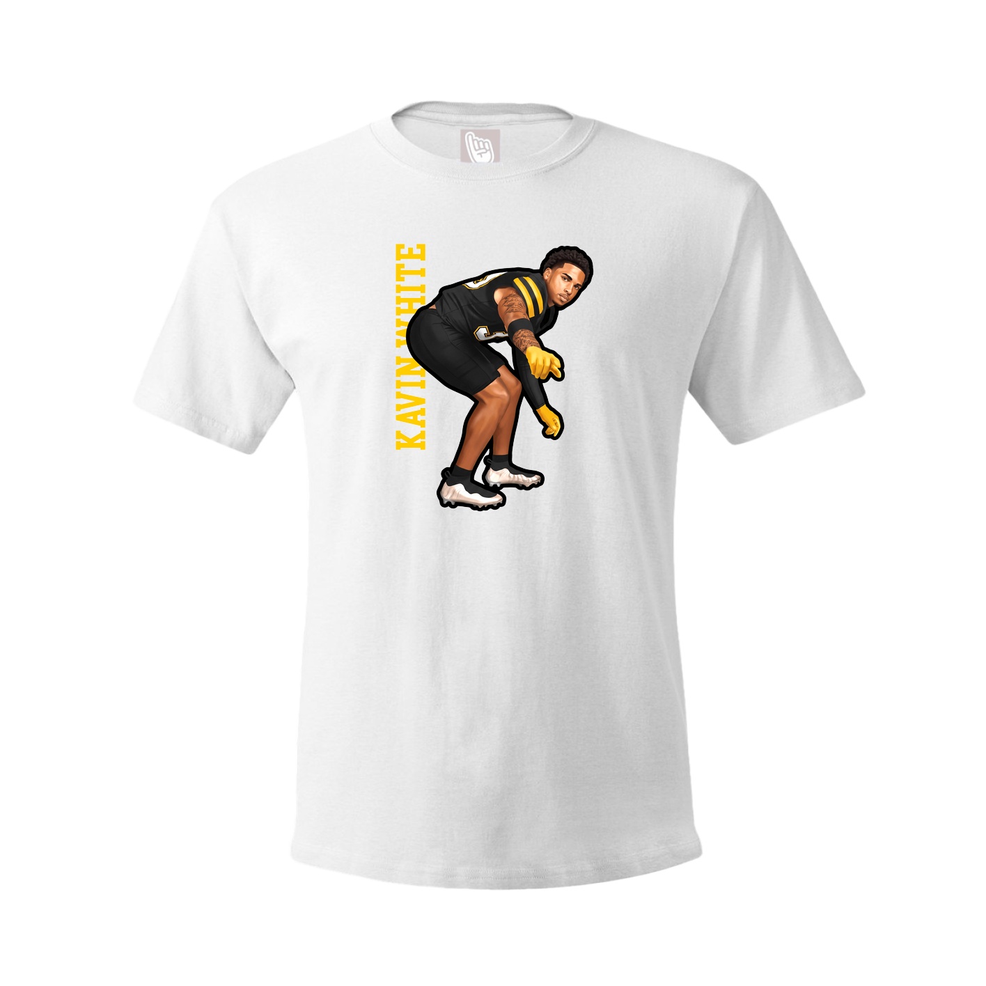 Tee — Name Vertical in White