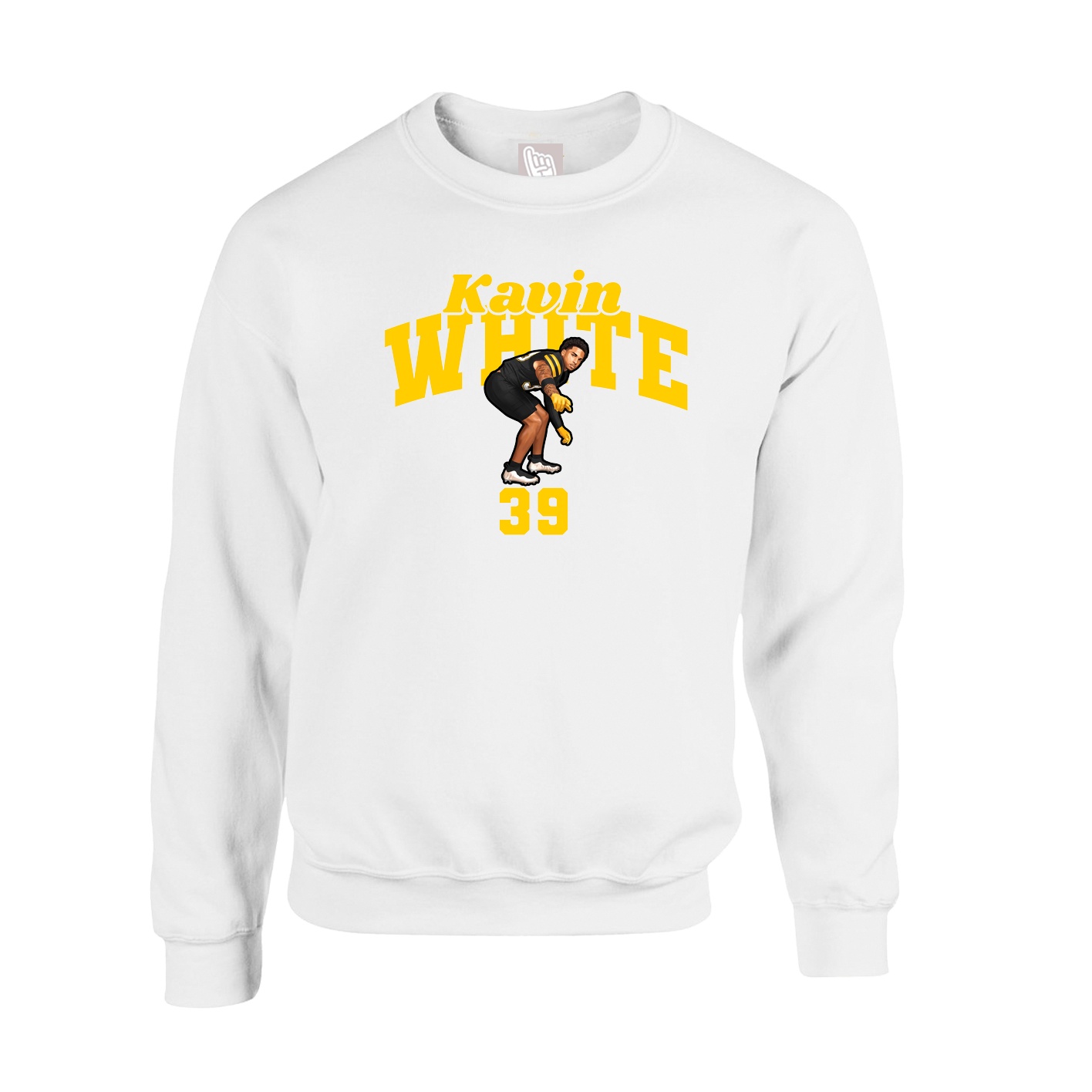 Fleece Crew — Signature Arch in White
