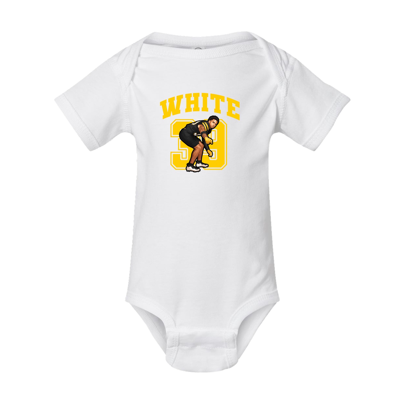 Baby Onesie — Number in White