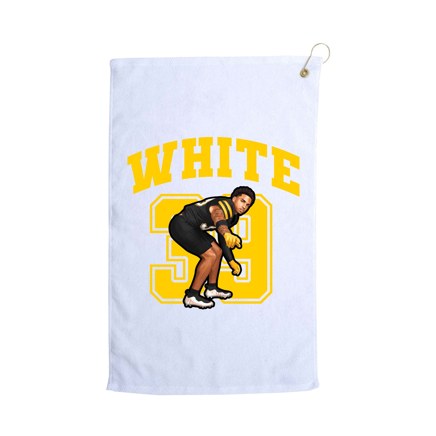 Golf Towel — Number in White
