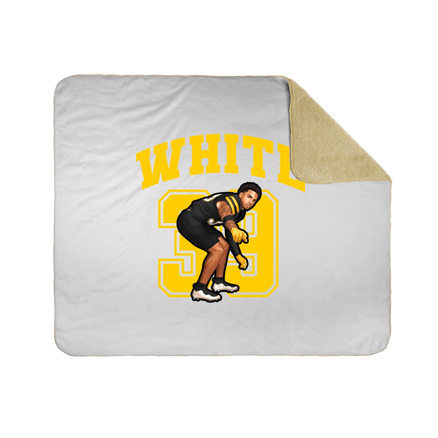 Throw Blanket — Number in White