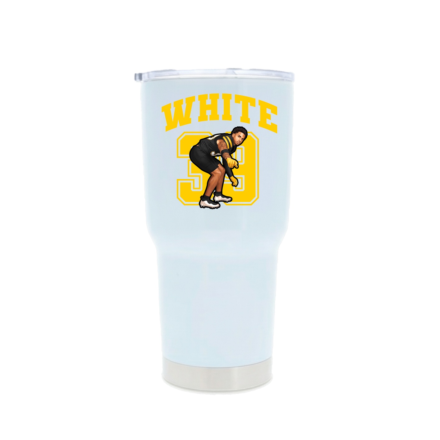 30oz Stainless Steel Tumbler — Number in White