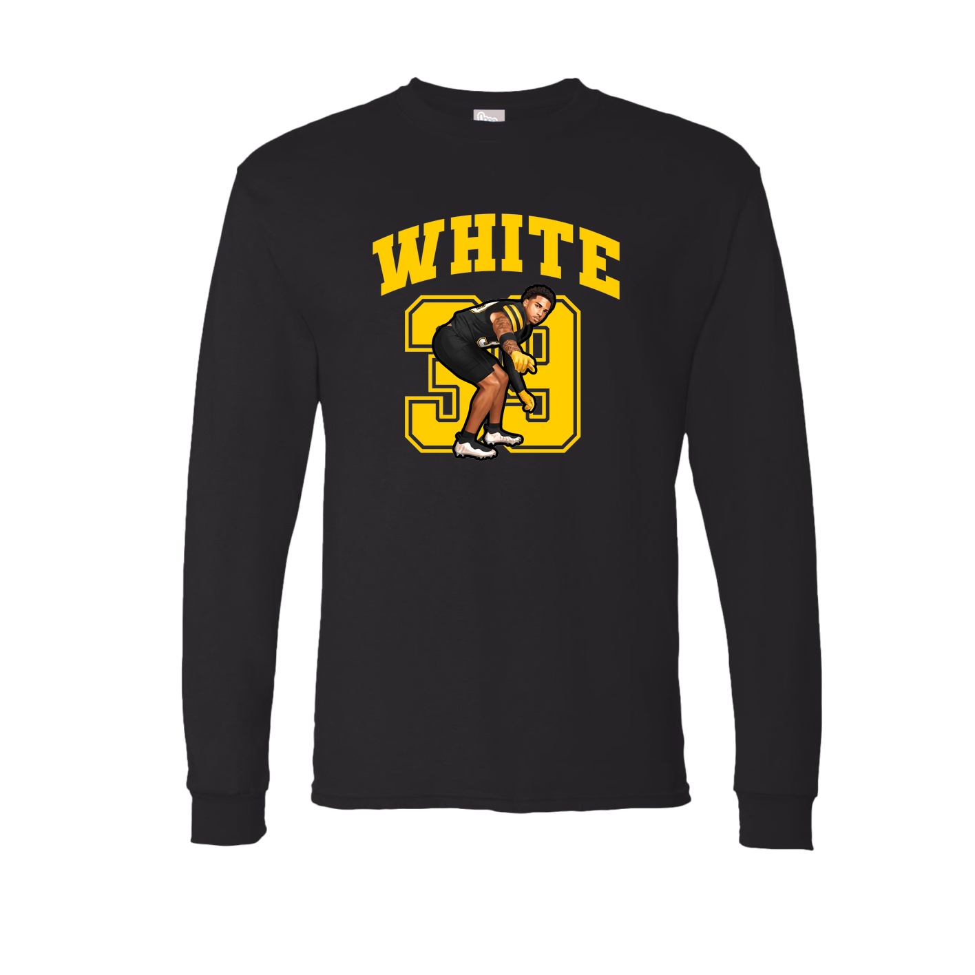 Long Sleeve Tee — Number in Black