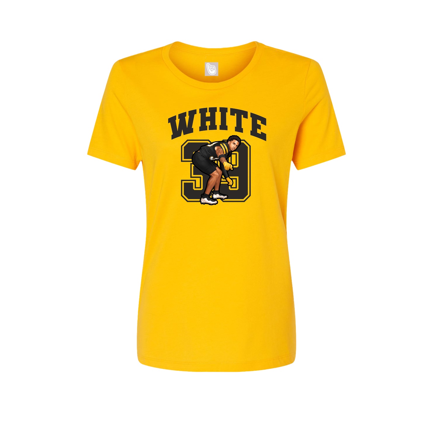 Fitted Women's Tee — Number in Gold