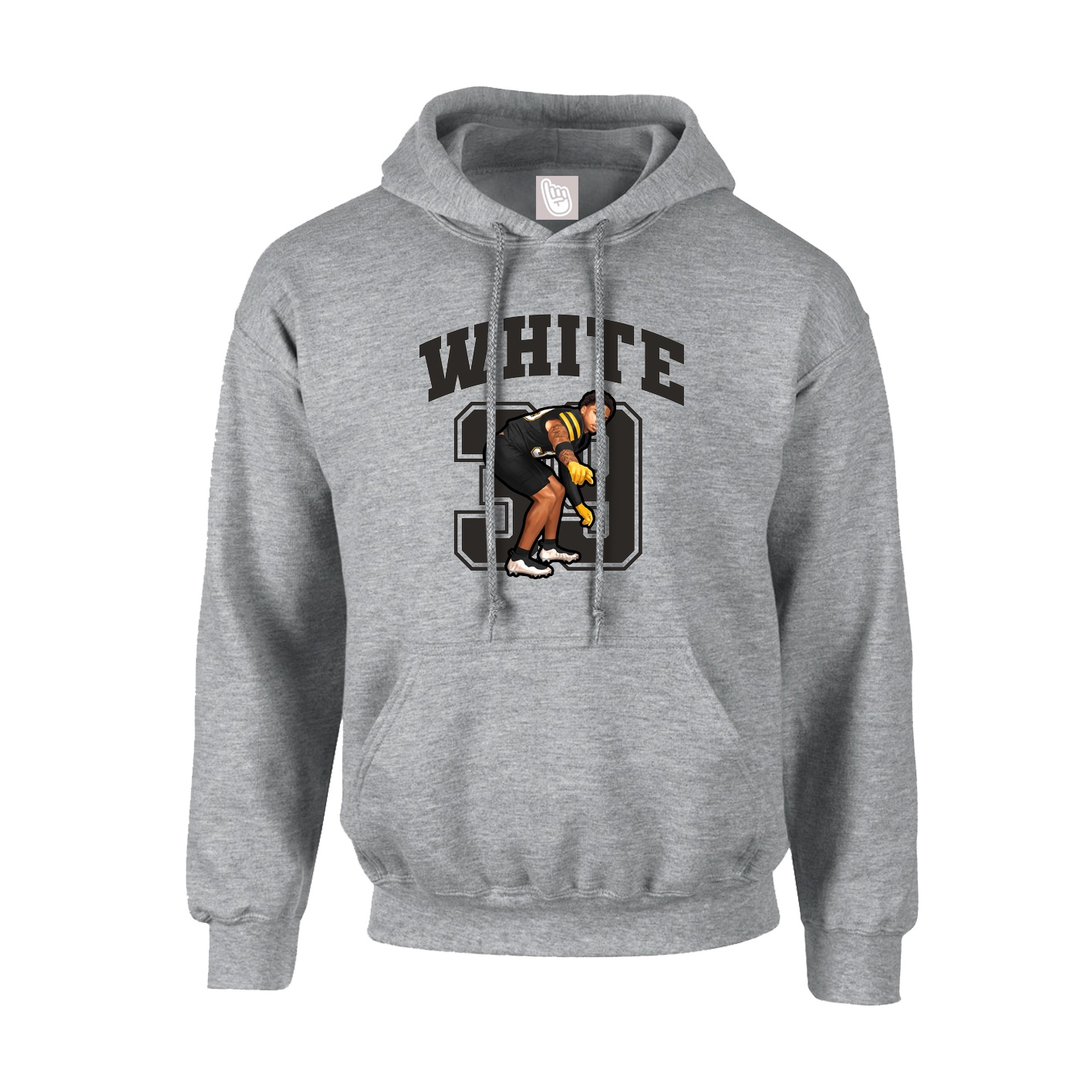 Hoodie — Number in Grey