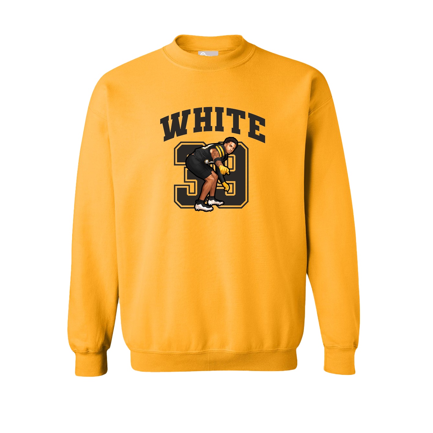 Fleece Crew — Number in Gold
