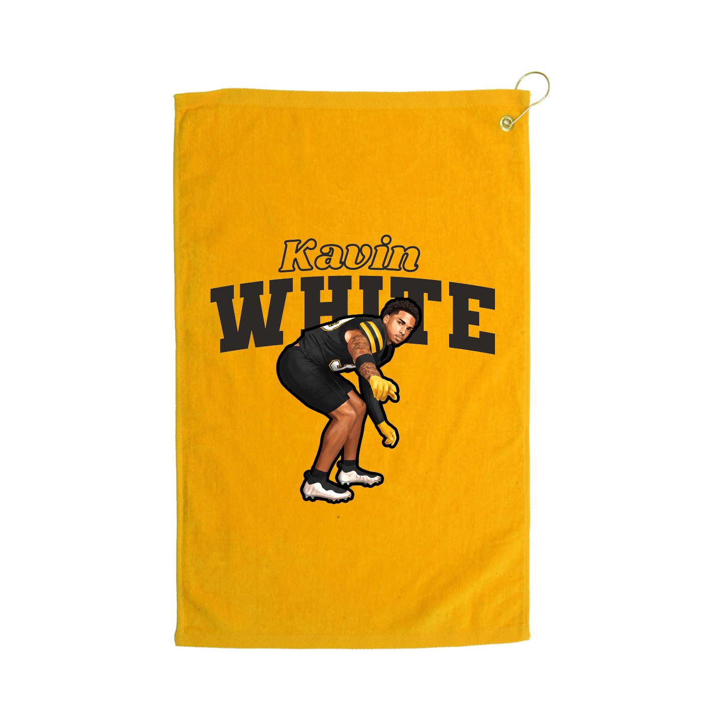 Golf Towel — Name Arch in Gold