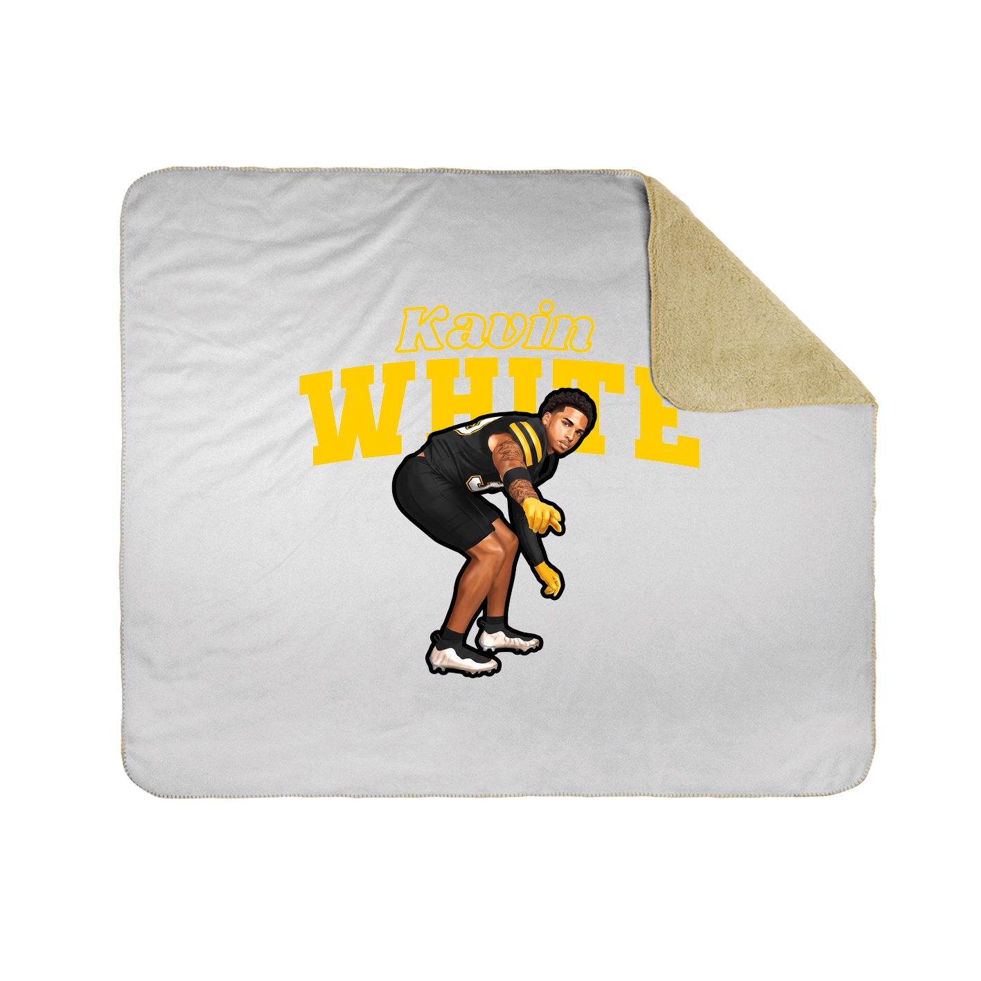 Throw Blanket — Name Arch in White