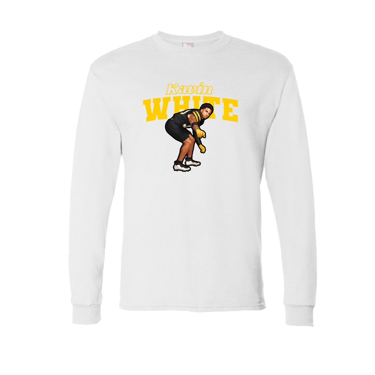 Long Sleeve Tee — Name Arch in White
