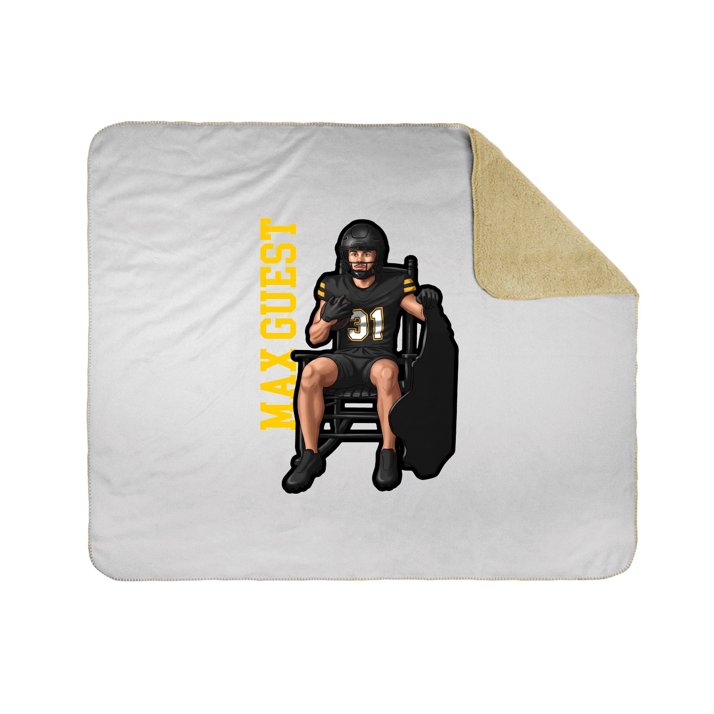 Throw Blanket — Name Vertical in White