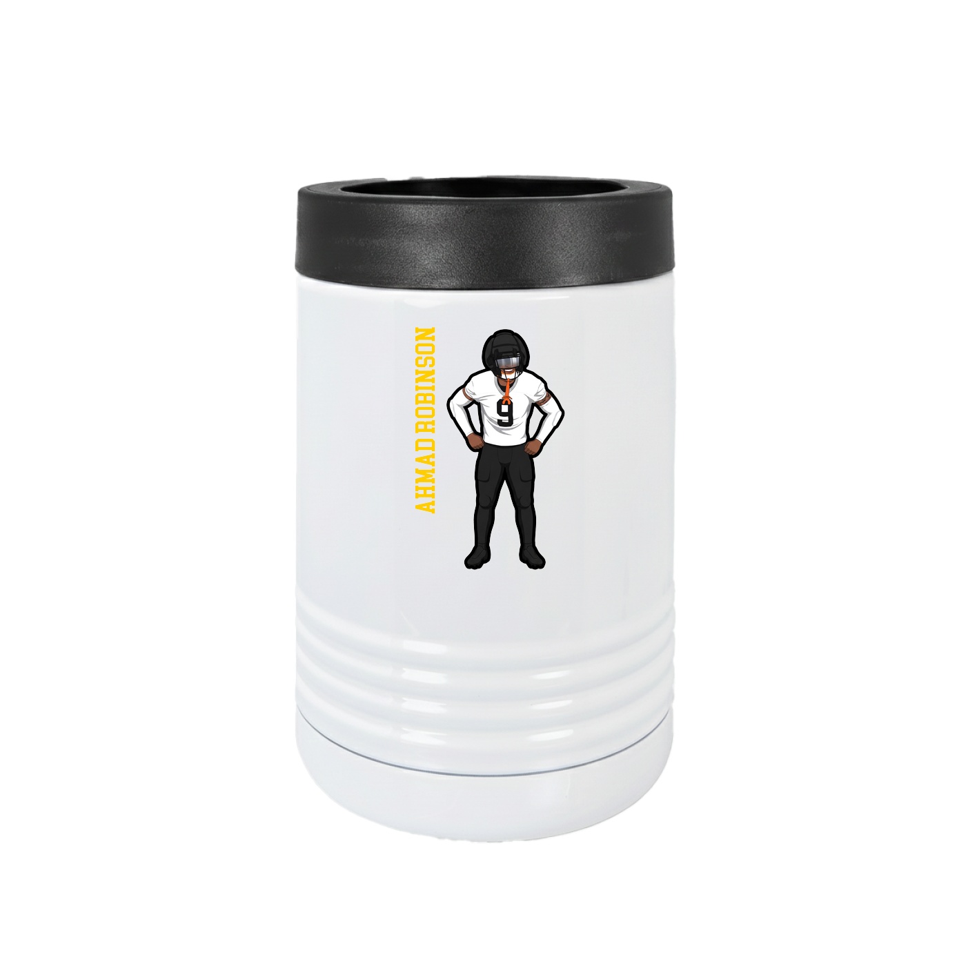 Beverage Holder — Name Vertical in White