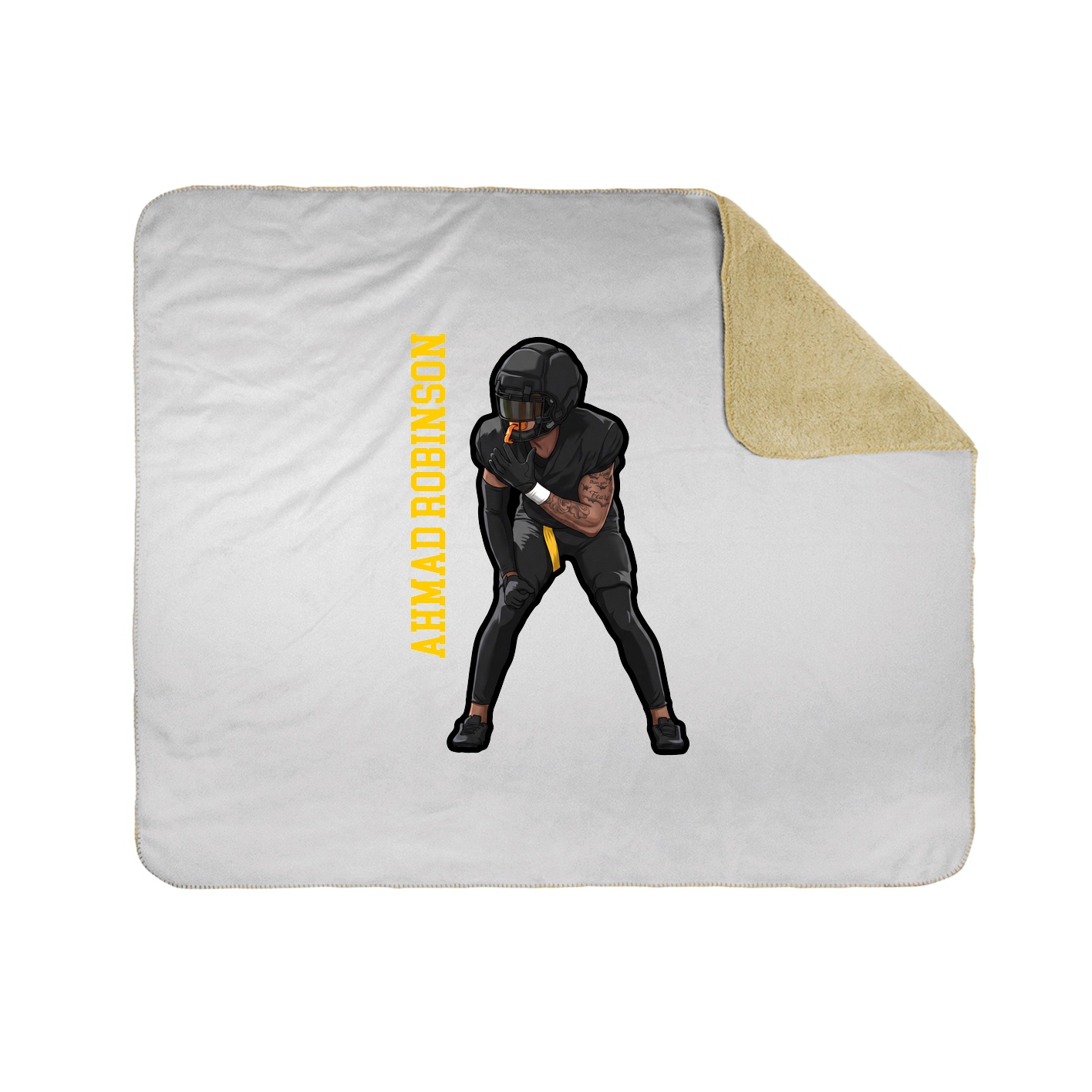 Throw Blanket — Name Vertical in White