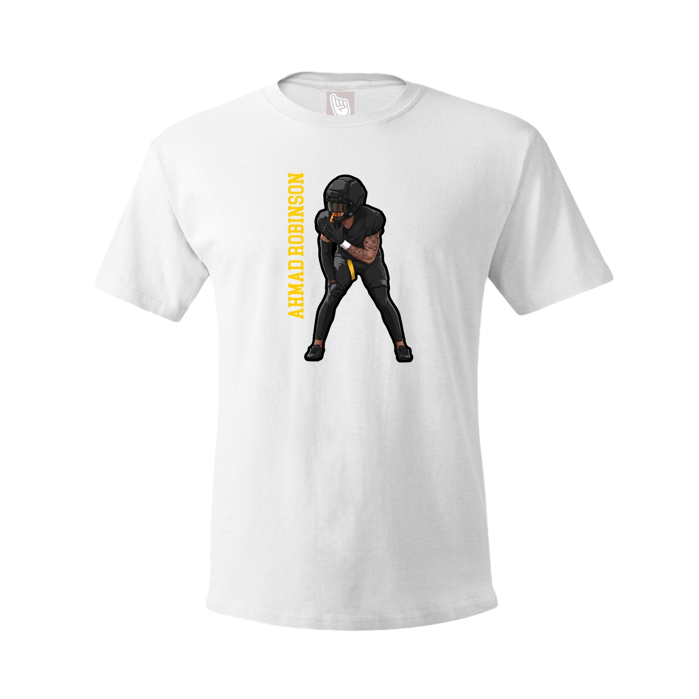 Tee — Name Vertical in White
