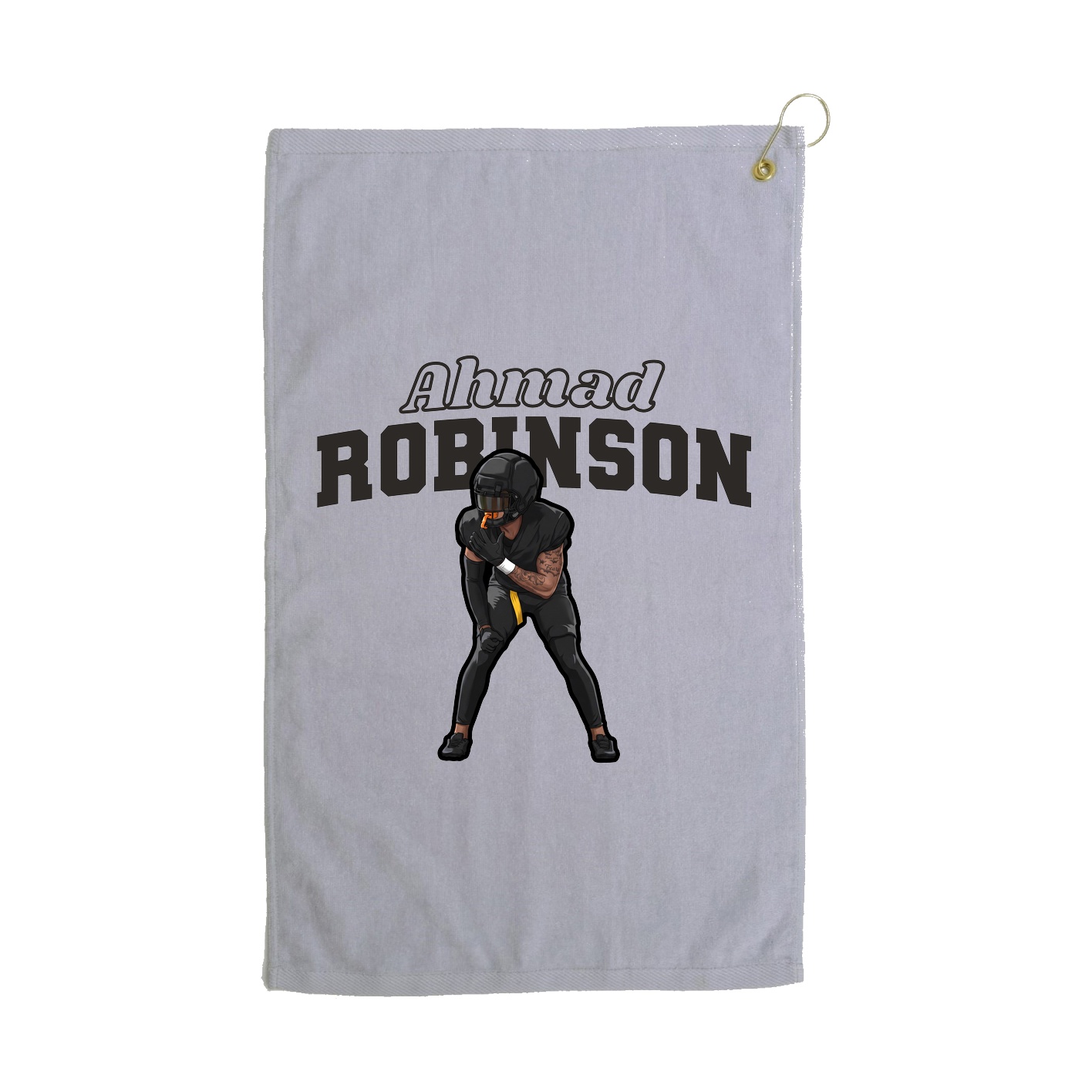 Golf Towel — Name Arch in Grey